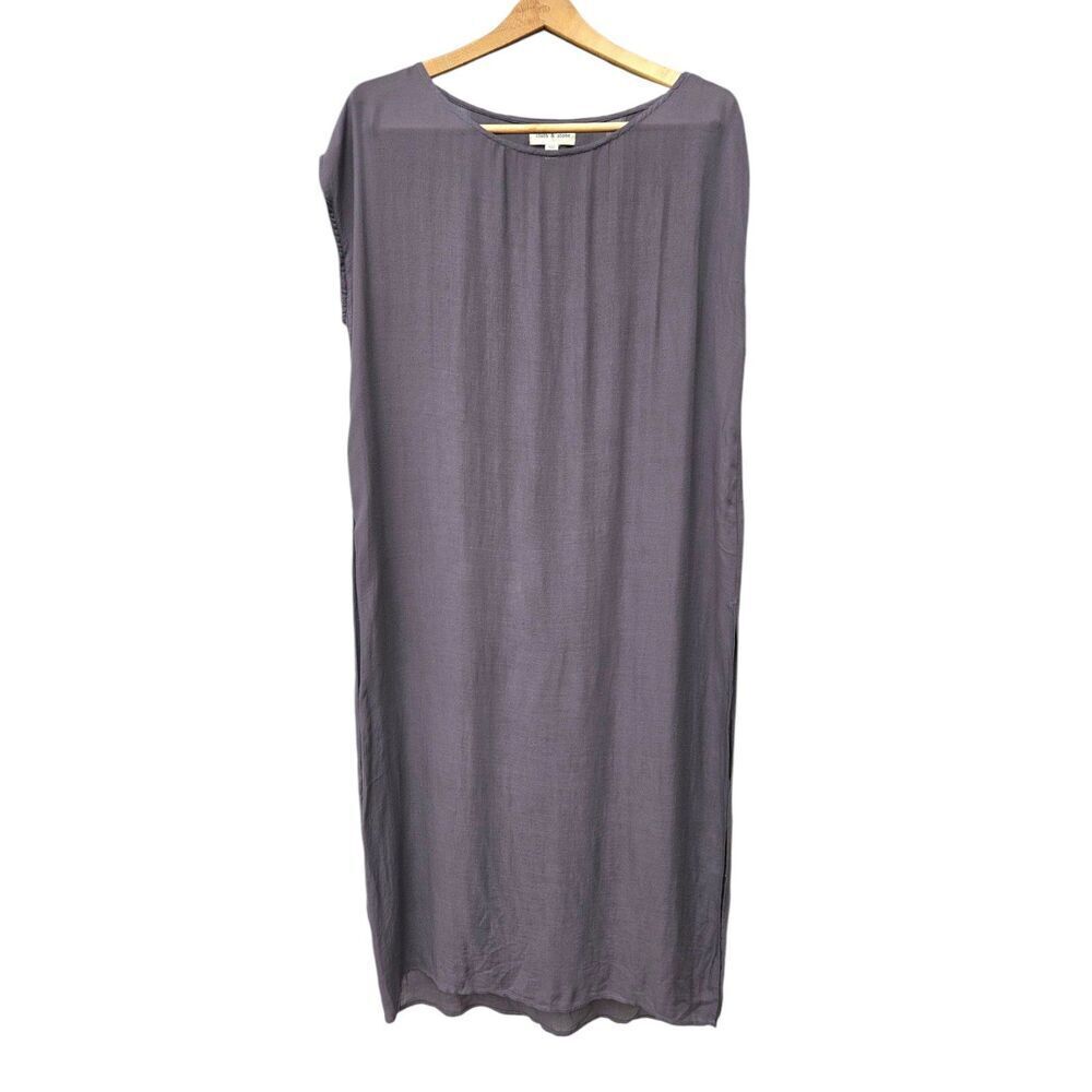 Anthropologie Cloth & Stone Gray Maxi Beach Cover Up Dress L LAGENLOOK
